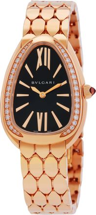 Bulgari Serpenti Seduttori 33mm Diamond Black Dial Ladies Watch 103453
