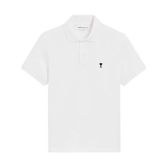 Ami Polo Shirts, male, White, Size: 2XL De Coeur Polo Shirt