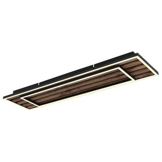 Netlighting Woody 80x20cm Semi Flush Ceiling Light Matt Black LED 3000K | Size: 80x20 cm