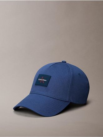Calvin Klein Mens Monologo Patch Baseball Cap - Blue