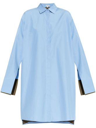 Loewe T-shirtjurk met geborduurd logo - Blauw