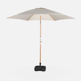 Sweeek Sombrilla Redonda 3m De M&aacute;stil Central Con Efecto Madera