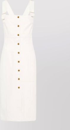 Patou denim dress with square neck and adjustable straps