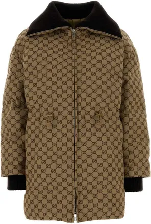 Gucci Brown Logo Shirt Collar Jacket