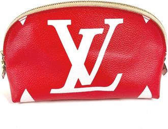 Louis Vuitton Pink Red Color Monogram Pouch (Pre-Owned)