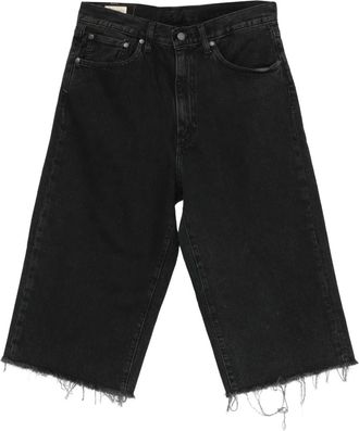 Levi's Shorts denim 478 Baggy Capri con orlo sfrangiato - Nero