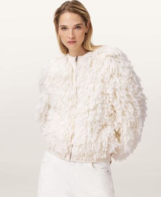 AllSaints Main: 60% Merino Wool, 40% Polyamide Elias Knitted Wool Jacket, Size: M