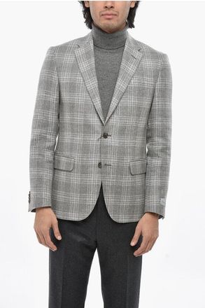Nino Danieli Blazer in Misto Lino Motivo Tartan con Rever Classico taglia 48