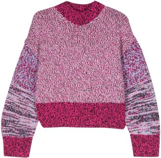 Loewe Anagram-detail knitted jumper - women - Polyamide/Elastane/Wool - M - Pink