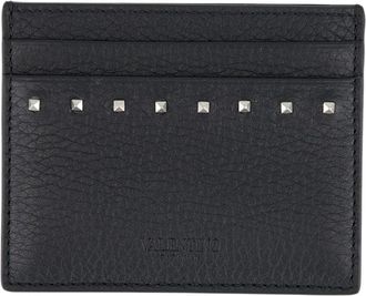 Valentino Garavani Zwarte Rockstud Pasjeshouder - Heren - Portefeuilles - Zwart - ONE Size - Leer - Accessoires