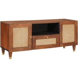 vidaXL Mueble De Tv Marr&oacute;n 105 X 33,5 X 46 Cm Madera De Mango Maciza Vidaxl