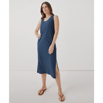 Pact Organic Softspun Tank Midi Dress in French Navy at Nordstrom, Size X-Small