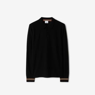 Burberry Long-sleeve Wool Polo Shirt, Size: XXL