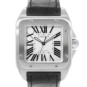 Cartier Pre-owned Cartier Santos 100 Automatic Silver Dial Mens Watch W20073X8