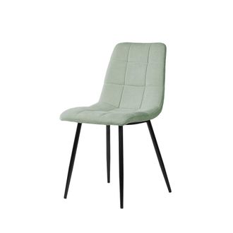 Koketto Home Silla de comedor acolchada menta con patas negras