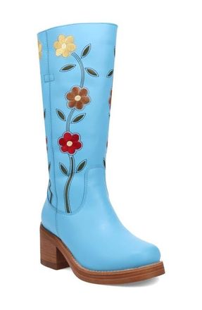 Dingo Bloom Embroidered Boot in Blue at Nordstrom, Size 8.5