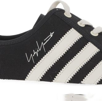 Yohji Yamamoto Canvas 3-Stripes Sneaker - Black