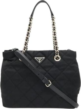 Prada Pre-owned Vintage Nylon Shoulder Bag - Dames - Vintage Shopper - Zwart - ONE Size - Nylon - Vintage