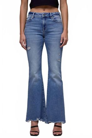 Hidden Jeans Happi Mid Rise Flare Jean In Medium Light Wash