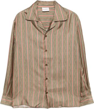 Drôle de Monsieur Camicia La Chemise Rayure Fleuries - Rosa