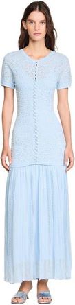 Sandro Beaded knit maxi dress in Sky Blue at Nordstrom, Size 36 Eu