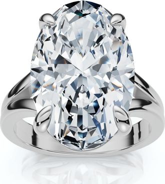 Pompeii3 Certified 5Ct Abner Oval Solitaire Diamond Engagement Ring 14k Gold Lab Grown