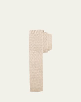 Ermenegildo Zegna Mens Solid Linen Knit Tie