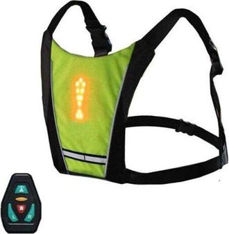 OEM Chaleco Reflectante Recargable Por Usb Para Ciclismo, Mochila Con Control Remoto Led Intermitente, Equipo De Seguridad Para Deportes Al Aire Libre Par