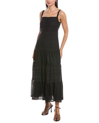 Marella Bavero Eyelet Maxi Dress