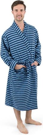 Leveret Mens Fleece Robe in Blue & Navy at Nordstrom, Size Large