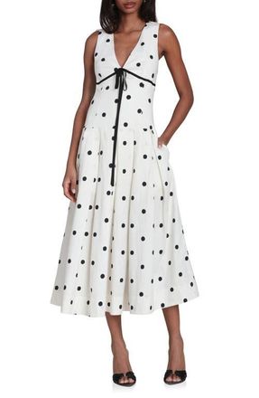 Avec Les Filles Dot Sleeveless Maxi Dress in Brushed Polka Dot at Nordstrom, Size 12