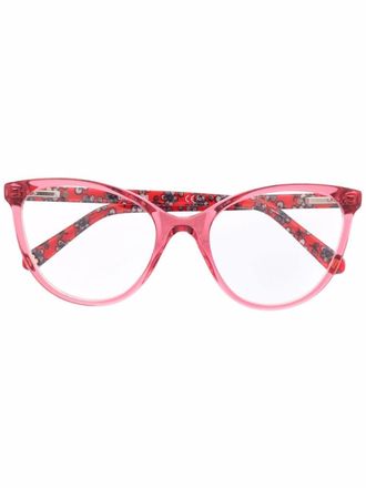 Love Moschino floral-print cat-eye glasses - women - Acetate - 53 - Red