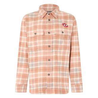Diesel Casual Shirts, male, Beige, Size: 2XL S-Cross Flannel Shirt