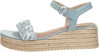 Tamaris Sandalen met touwzool - Dames - Sleehakken - Blauw - 42 EU - Schoenen