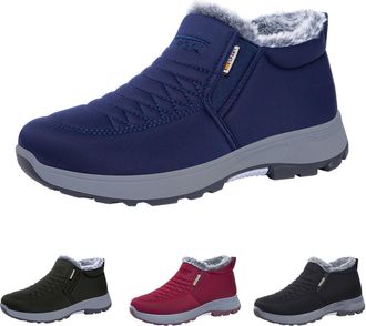 Generic Ankle Boots Wide Fit Women Orthopedic Boots for Women Waterproof Boot Fur Lined Winter Boot Waterproof Snow Warm Booties Slip on Wide Fit Walking Shoe