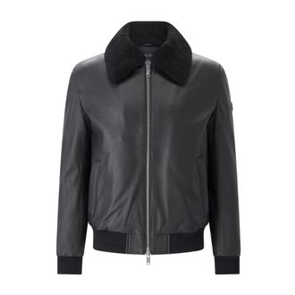 Moose Knuckles Lederen Jassen - Heren - Leren en Su&egrave;de Jassen - Zwart - XL - Leer - Jassen