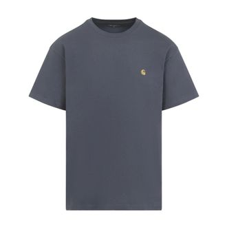 Carhartt Work in Progress Carhartt Wip, T-Shirts, male, Gray, Size: XL S/S Chase T-Shirt