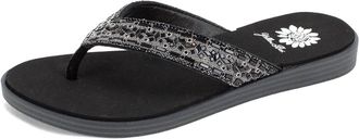 Yellow Box Womens Dashna Sandal In Black & Gray Abstract