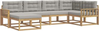 vidaXL Conjunto De Sof&aacute;s De Exterior 5 Uds. Blanco Y Gris Claro Vidaxl