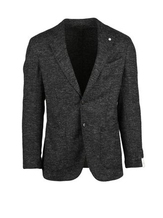 L.B.M. 1911 Rounded Modern Jacket with Notched Lapel and Herringbone Pattern