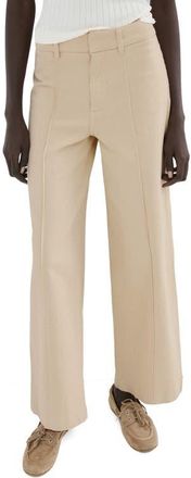Mango Seamed High Waist Wide Leg Jeans in Vanilla at Nordstrom, Size 12