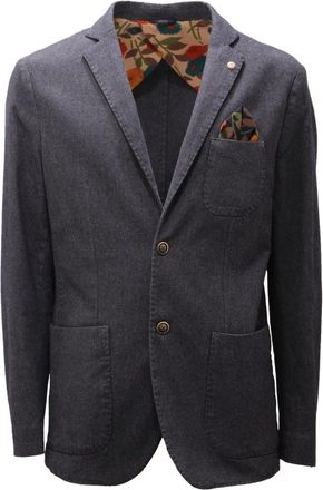 AT.P. CO Grijze Katoenen Jas Micro Fansata - Heren - Blazers - Grijs - 2XL - Katoen - Jassen