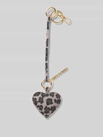 Hey Marly Schl&uuml;sselanh&auml;nger mit Allover-Animal-Print Modell Heart in Mittelgrau, Gr&ouml;&szlig;e 1