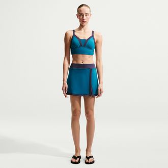 Nike Womens Swim Swim Skirt in Blue | NESSG287-448