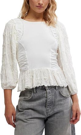 Free People Oliva Top Womens Clothing Optic White : LG (Womens 12), Cotton/Elastane