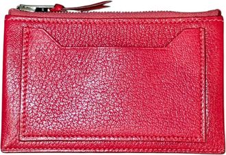 Herm&egrave;s Red Color Chevre Myzore Leather Coin Purse/Coin Case (Pre-Owned)