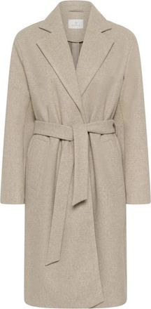 Kaffe KAsaturn Jacket - Dames - Jas met riem - Beige - 3XL - Leer - Jassen