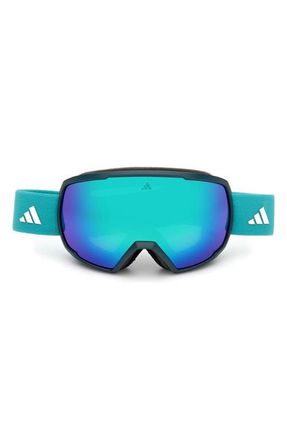 adidas Shield Snow Goggles in Dark Green /Green Mirror at Nordstrom