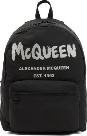 Alexander McQueen Black Graffiti Metropolitan Printed Backpack-Uomo