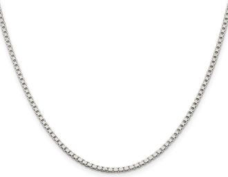 Diamond2Deal Sterling Silver 2mm Box Chain Necklace